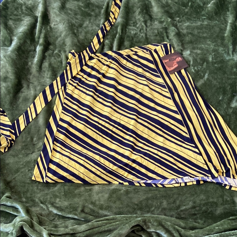 Striped Yellow and Black Wrap Skirt